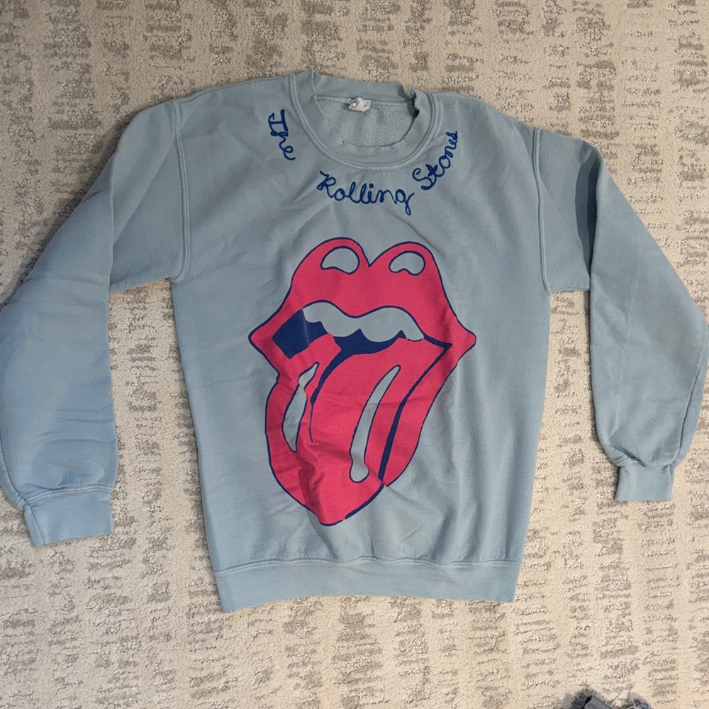 MadeWorn Light Blue Rolling Stones Hoodie